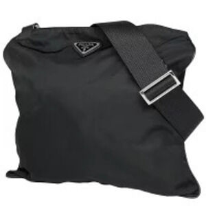 Prada Plate Shoulder Bag Crossbody Nero Black